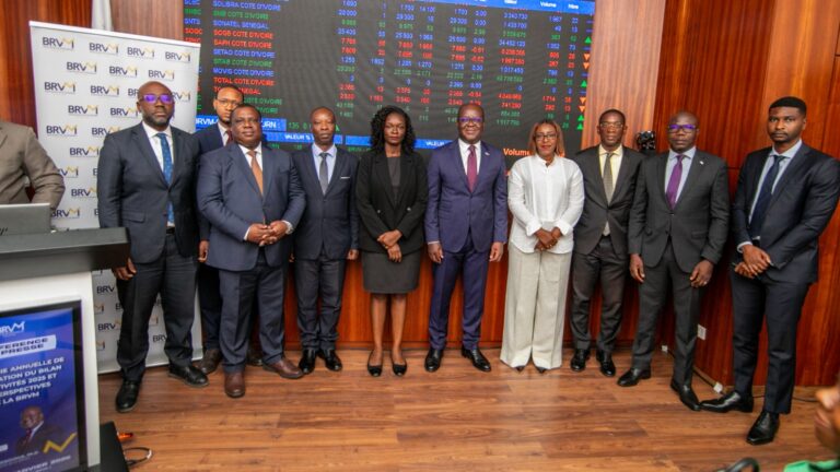 Photo de la conférence de presse du bilan 2025 de la BRVM